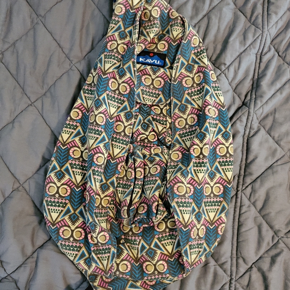 Kavu rope sling bag Tribal Owl pattern